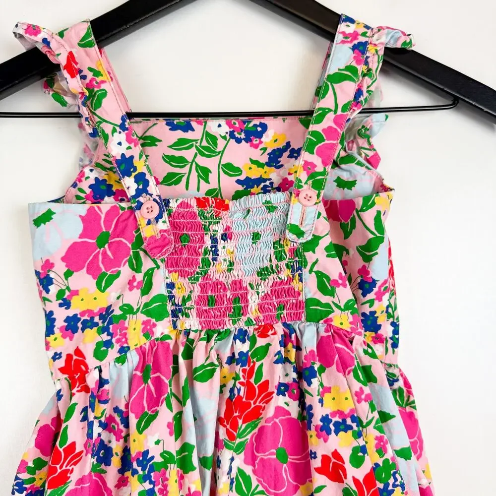 Hanna Andersson Floral Spring Ruffled Girls Dress Pink Flowers - 5